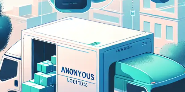 A modern delivery truck in a serene urban setting, symbolizing secure and discreet transportation of adult products.