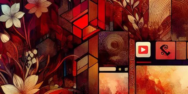 A sleek digital interface showcasing film thumbnails with a blend of modern and traditional Japanese aesthetics.