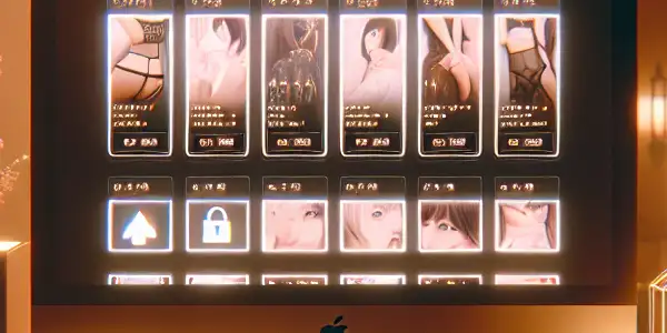 A cozy computer setup showcasing a secure online shopping experience for Japanese adult films.