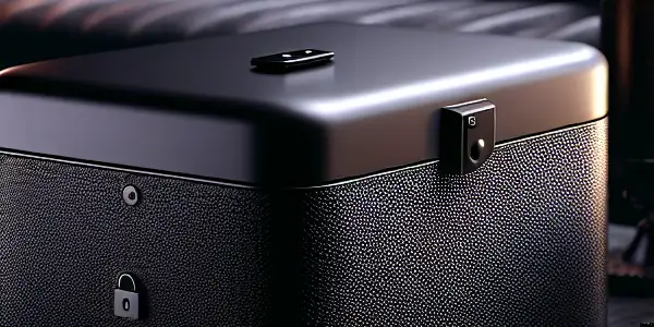 A luxurious storage box surrounded by candles in a cozy, intimate room symbolizing privacy in adult content storage.