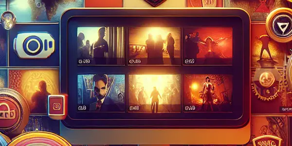 A sleek digital collage of a fictional adult content website featuring diverse video thumbnails and themes of privacy and accessibility.